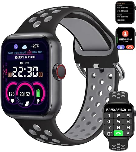 Smartwatch für Android- und iOS-Handys, Smartwatch 2.19 Touchscreen-Aktivitätstracker mit Herzfrequenz-Schlaf-Monitor, Schrittzähler, Fitness-Tracker, kompatibel mit iPhone, für Kinder, Damen, Herren von Qidoou