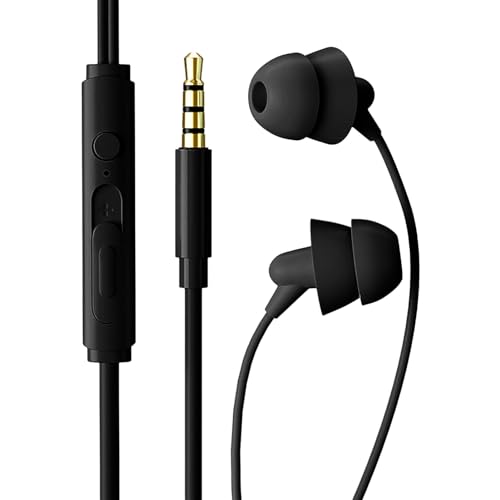 Qiebenav Kabelgebundene In-Ear-Ohrhörer für Kopfhörer, Kopfhörer mit Mikrofon, Stereo-Sound, tiefer Bass, verzerrungsfreie Line-Steuerung, Schwarz von Qiebenav
