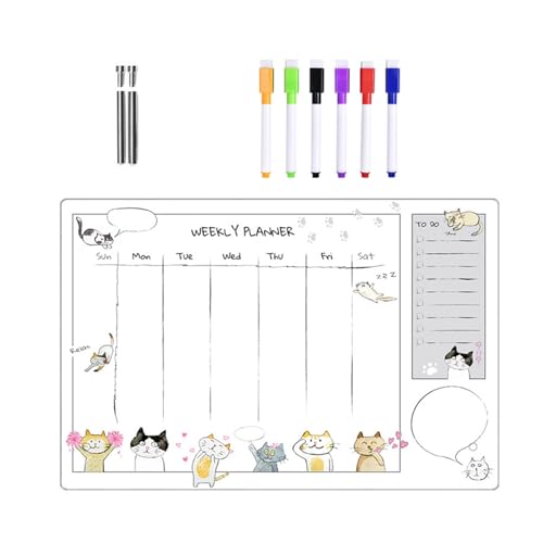 Qiebenav Kind Lernen Whiteboard Studie Planer Whiteboard Acryl Desktop Kleine Whiteboard Kalender Tagesplaner Schreibtafel Klar von Qiebenav