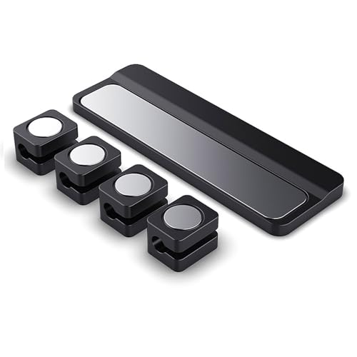 Qiebenav Schreibtisch-Kabel-Management-Werkzeug, magnetischer Clip, verstellbar, selbstklebend, Kabelhalter für Zuhause, Büro, unter dem Schreibtisch, Nachttisch, Wand-Organizer, Schwarz Qiebenav Schreibtisch-Kabel-Management-Werkzeug, magnetischer Clip, verstellbar, selbstklebend, Kabelhalter für Zuhause, Büro, unter dem Schreibtisch, Nachttisch, Wand-Organizer, Schwarz von Qiebenav