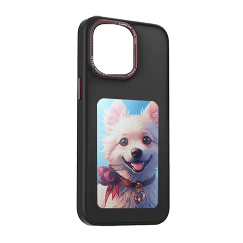 Qiebenav Stoßfeste Handyhülle, LCD-Bildschirm, DIY-Display für iPhone 14/15/Pro/Pro Max NFC-Projektion, anpassbares Muster, Handy-Schutz, Schwarz von Qiebenav