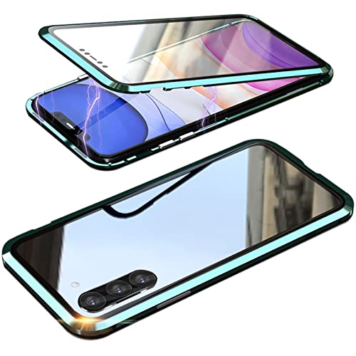 QiiStar 360 Grad Hülle für Samsung Galaxy A34 5G,Metallrahmen Magnetisch Handyhülle mit Eingebautem Panzerglas und Kameraschutz Einteiliges Ultra Dünn Transparente Full Cover Case,Green QiiStar 360 Grad Hülle für Samsung Galaxy A34 5G,Metallrahmen Magnetisch Handyhülle mit Eingebautem Panzerglas und Kameraschutz Einteiliges Ultra Dünn Transparente Full Cover Case,Green von QiiStar