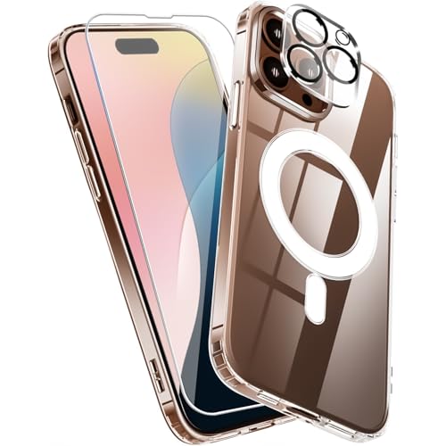QiiStar Case für iPhone 16 Pro Hülle für MagSafe,Transparent Handyhülle mit schutzfolie & Kameraschutz Stoßfest Weiche TPU Silikon Schutzhülle iPhone 16Pro Clear Cover - Durchsichtig von QiiStar