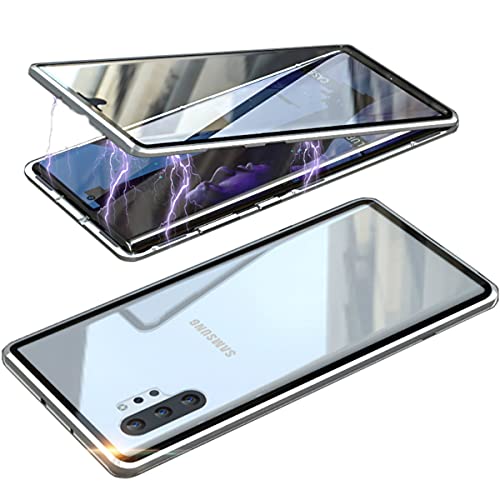 QiiStar Hülle für Samsung Galaxy Note 10 Plus Handyhülle,Magnetische Adsorption Metallrahmen 360 Grad Komplettschutz Hülle Vorne hinten Gehärtetes Glas Schutzhülle Einteiliges Flip Case - Silber QiiStar Hülle für Samsung Galaxy Note 10 Plus Handyhülle,Magnetische Adsorption Metallrahmen 360 Grad Komplettschutz Hülle Vorne hinten Gehärtetes Glas Schutzhülle Einteiliges Flip Case - Silber von QiiStar