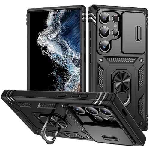 QiiStar Hülle für Samsung Galaxy S24 Ultra,Samsung S 24 Ultra 5G Handyhülle mit Ring Stand und Screen Protector 360 Grad Komplettschutz Case - Black QiiStar Hülle für Samsung Galaxy S24 Ultra,Samsung S 24 Ultra 5G Handyhülle mit Ring Stand und Screen Protector 360 Grad Komplettschutz Case - Black von QiiStar