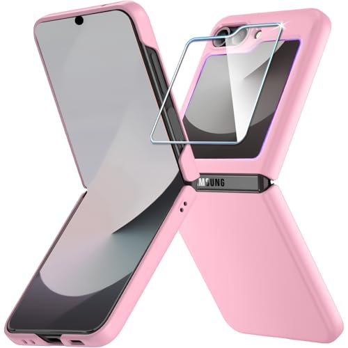 QiiStar Hülle für Samsung Galaxy Z Flip 6, Galaxy Z Flip6 Case Hart-PC Dünne [rutschfest] Schutzhülle für Samsung Flip 6 5G Hülle, Pink von QiiStar