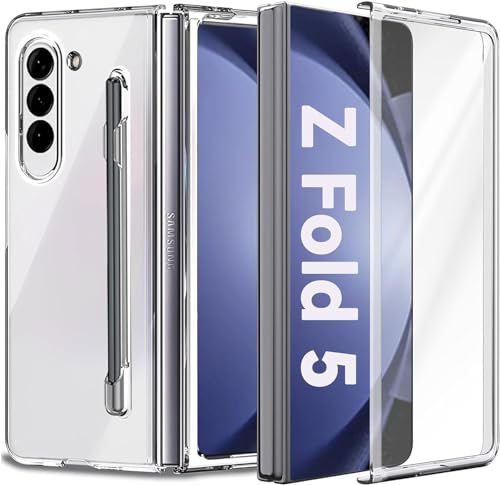 QiiStar Hülle für Samsung Galaxy Z Fold 5 5G,Handyhülle mit S Pen und Pen Halter,Samsunug Z Fold 5 Case Integriertem Displayschutzfolie,Ganzkörper Stoßfest Schutzhülle Hart PC Cover,Transparent QiiStar Hülle für Samsung Galaxy Z Fold 5 5G,Handyhülle mit S Pen und Pen Halter,Samsunug Z Fold 5 Case Integriertem Displayschutzfolie,Ganzkörper Stoßfest Schutzhülle Hart PC Cover,Transparent von QiiStar