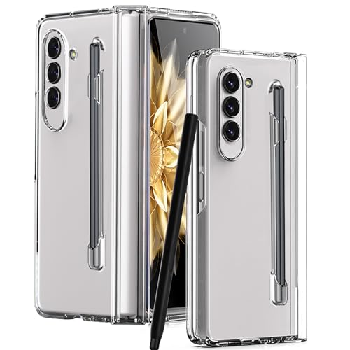 QiiStar Samsung Galaxy Z Fold 5 Hülle mit S Pen Halter und Scharnier Schutz,360 Grad Ganzkörper Stoßfest Handyhülle Integriertem Displayschutz Hart PC Case Cover für Samsung Fold 5 5G,Transparent QiiStar Samsung Galaxy Z Fold 5 Hülle mit S Pen Halter und Scharnier Schutz,360 Grad Ganzkörper Stoßfest Handyhülle Integriertem Displayschutz Hart PC Case Cover für Samsung Fold 5 5G,Transparent von QiiStar