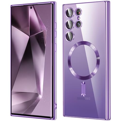 QiiStar für Samsung Galaxy S23 Ultra Hülle für MagSafe,Samsung S 23 Ultra 5G Handyhülle Mit Integrierter Kameraschutz TPU Weiche Silikon Schutzhülle [N52 Starke Magnete] - Titan Lila von QiiStar