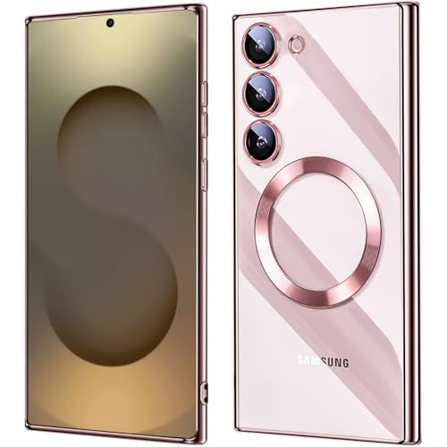 QiiStar für Samsung Galaxy S25 Plus Hülle für Mag-Safe, TPU Weiche Silikon Schutzhülle Samsung S 25 Plus 5G Handyhülle Mit Integrierter Kameraschutz - Pink QiiStar für Samsung Galaxy S25 Plus Hülle für Mag-Safe, TPU Weiche Silikon Schutzhülle Samsung S 25 Plus 5G Handyhülle Mit Integrierter Kameraschutz - Pink von QiiStar
