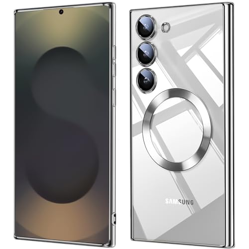 QiiStar für Samsung Galaxy S25 Plus Hülle für Mag-Safe, TPU Weiche Silikon Schutzhülle Samsung S 25 Plus 5G Handyhülle Mit Integrierter Kameraschutz - Silver QiiStar für Samsung Galaxy S25 Plus Hülle für Mag-Safe, TPU Weiche Silikon Schutzhülle Samsung S 25 Plus 5G Handyhülle Mit Integrierter Kameraschutz - Silver von QiiStar