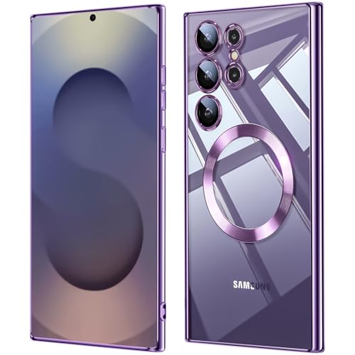 QiiStar für Samsung Galaxy S25 Ultra Hülle für MagSafe,Samsung S 25 Ultra 5G Handyhülle Mit Integrierter Kameraschutz TPU Weiche Silikon Schutzhülle [N52 Starke Magnete] - Titan Purple von QiiStar