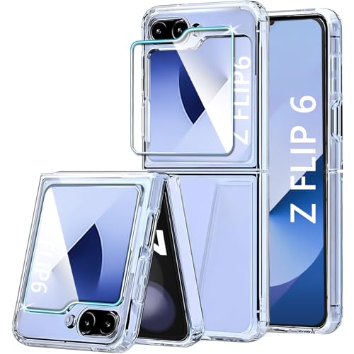 QiiStar Hülle für Samsung Galaxy Z Flip 6,Ultradünne Clear Hart PC Samsung Flip 6 Handyhülle [Anti-Vergilbung] Stoßfest Kratzfest Schutz Case Cover für Samsung Galaxy Z Flip 6 5G,Transparent von QiiStar