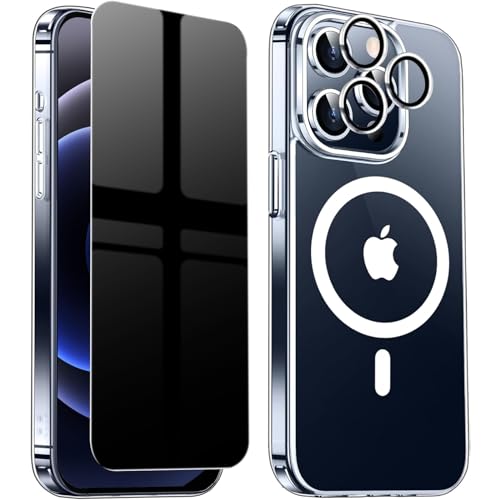 QiiStar für iPhone 13 Pro Hülle mit Anti Spy Schutzfolie & Kameraschutz,Transparent iPhone 13 Pro Handyhülle für MagSafe Stoßfest Weiche TPU Silikon Schutzhülle Clear Case Cover,Durchsichtig QiiStar für iPhone 13 Pro Hülle mit Anti Spy Schutzfolie & Kameraschutz,Transparent iPhone 13 Pro Handyhülle für MagSafe Stoßfest Weiche TPU Silikon Schutzhülle Clear Case Cover,Durchsichtig von QiiStar