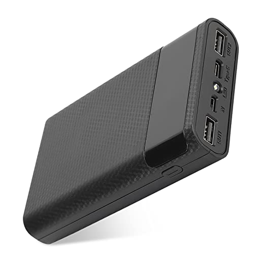 18650 Akku-Box, Tragbar, 4 X 18650 DIY Power Bank, Mobiles Power-Kit, DIY Power Bank 18650 Hülle, Unterstützt Alle Modelle von Mobiltelefonen, Tragbare DIY Power Bank (Black) von Qiilu