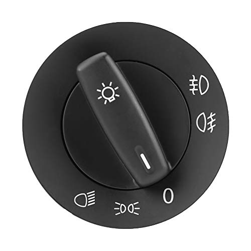 Qiilu Auto Scheinwerfer Nebelscheinwerfer Schalter, Integrierter Schaltknopf für Golf/GTI MK5 6 B6 Kaninchen Sirocco 1T0941431C, Schwarz, Taste, EIN-AUS von Qiilu