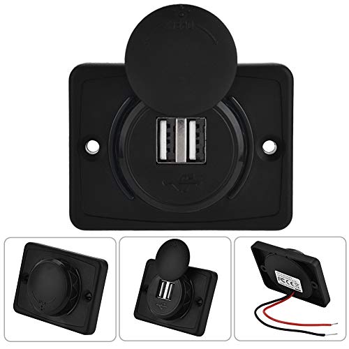 Auto USB Ladegerät 3.1A Auto USB Port Ladegerät Steckdose 12V LED Wasserdicht Schwarz ABS von Qiilu