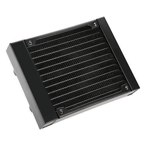 Qiilu 12 Röhren Computer Wärmetauscher G1 4 Gewinde Wasserabscheider Wasserkühler Rohr für PC 120mm 120mm Radiator PC Radiator Breite Kompatibilität Der Wasserkühler (120mm) von Qiilu