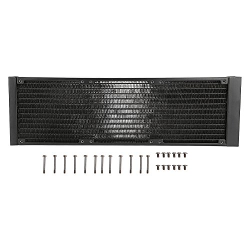 Qiilu 12 Röhren Computer Wärmetauscher G1 4 Gewinde Wasserabscheider Wasserkühler Rohr für PC 120mm 120mm Radiator PC Radiator Breite Kompatibilität Der Wasserkühler (360mm) von Qiilu