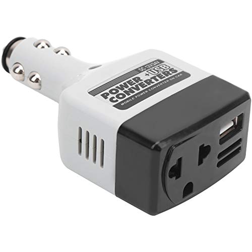 Qiilu 12V zu 220V Mobiler Stromwandler USB-Autoladegerät zum Aufladen von Mobiltelefonen BlackUSB-Ladegerät Autoladegerät Netzteil Mobiler Stromwandler Mobiler Stromanschluss 12V zu 220V Autoladegerät von Qiilu