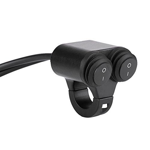Qiilu 22 mm Universal Motorrad Lenker Schalter Bremslicht Nebel Lichter Horn Doppelknopf Steuerschalter (B) von Qiilu