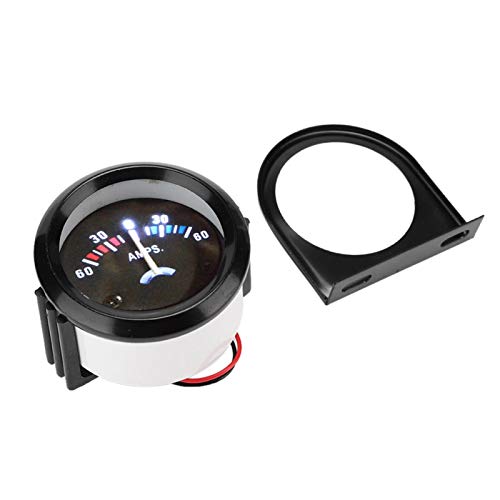 Qiilu Auto-Amperemeter, 2 Zoll 52 mm DC 12 V Auto-Amperemeter Voltmeter 60-0-60A AMP Kfz-Ersatzanzeige Voltmeter für Auto-Fahrzeuge ABS Schwarz amperemeter 12v auto von Qiilu