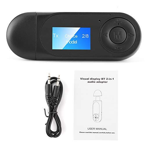 Qiilu Bluetooth 5.0 o Adapter Drahtloser Sender Empfänger mit LCD für Auto PC Kabelgebundener Lautsprecher 3,5 mm K3k866 von Qiilu