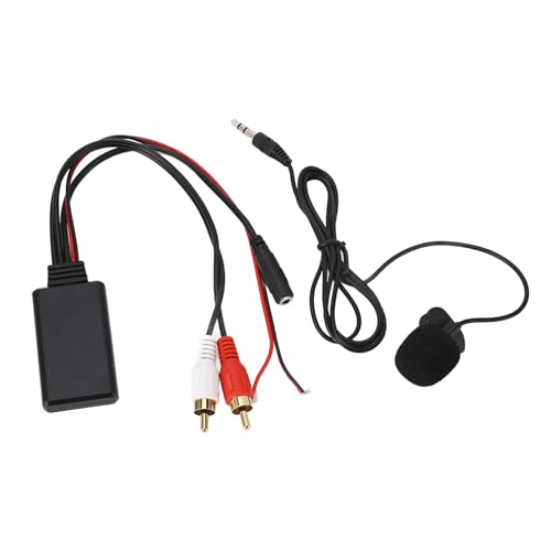 Qiilu Bluetooth AUX-Modul, 2 Cinch-Kabel Adapter-Audiokabel für Verstärker, AUX-IN Kabeladapter Audio Musikadapter Autoradio Adaptermodul mit Freisprech Mikrofon für Alpine Pioneer von Qiilu