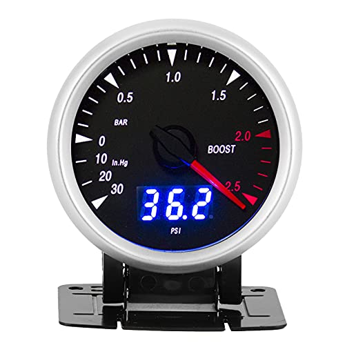 Qiilu Car Turbo Boost Gauge, 60 Mm / 2,5 Zoll 12 V Universal-LED-Anzeige ‑30‑2,5 BAR LED-Anzeigesteuerung Qiilu Car Turbo Boost Gauge, 60 Mm / 2,5 Zoll 12 V Universal-LED-Anzeige ‑30‑2,5 BAR LED-Anzeigesteuerung von Qiilu