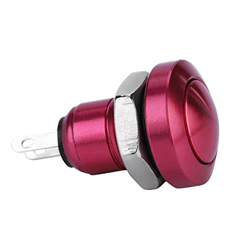 Qiilu Drucktaster von Zink-Aluminium-Legierung 8mm 1A 24V IP65 IK08 Rot von Qiilu