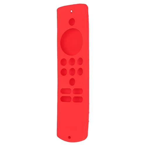 Qiilu Fernbedienungsabdeckung aus Silikon, Weich, rutschfest, Stoßfest, Schutzhülle mit Umhängeband für Fire TV Stick Lite (Rot) von Qiilu