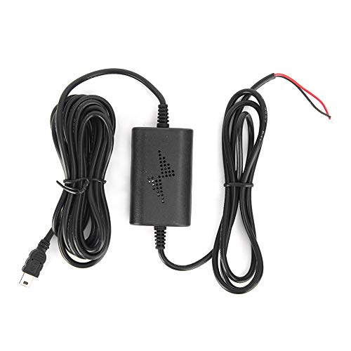 Qiilu Parküberwachungsleitung, 12V/24V bis 5V 2,5A Dash Cam Hardwire-Kit Mini-USB-Step-Down-Leitung mit linkem Winkel für die Parküberwachung von Qiilu