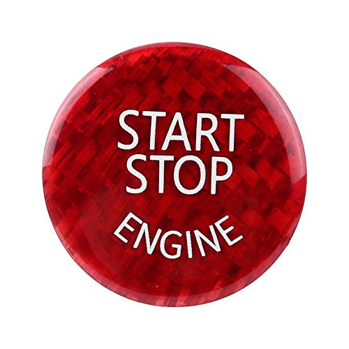 Qiilu Start Stop Taste Abdeckung, Tart Stop Abdeckung Aufkleber Keyless Carbon Druckschalter Tastenabdeckung Cover Zündung für E Underpan Car E90 E91 E92 E93 E84 E83 E70 E71 E72 von Qiilu