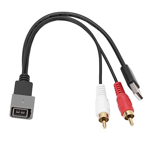 Qiilu USB auf RCA Kabel, 23cm 8Pin USB Stecker auf 2 RCA Stecker Car Audio USB RCA Adapterkabel Ersatz für Nissan Cube Juke Versa von Qiilu