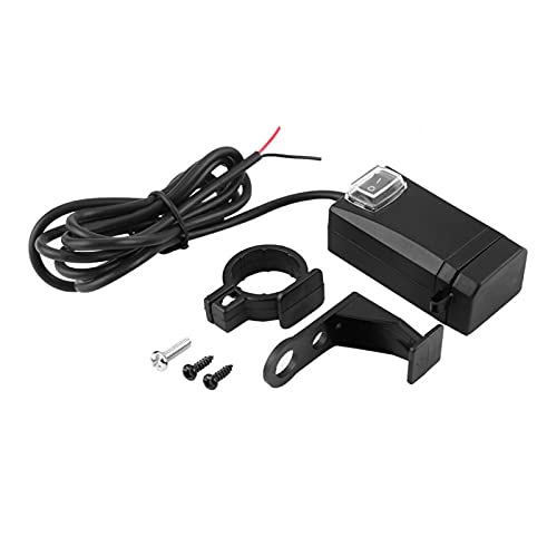 Qiilu Universal Handy Ladegerät mit Schalter Dual USB QC3.0 Schnellladung ABS 12-24V USB Ladegerät (schwarz) von Qiilu