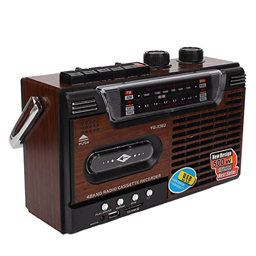 Retro-Boombox-Kassettenspieler Retro-Boombox mit Kassettenspieler und AM/FM-Radio, Lautsprecher und Kopfhöreranschluss, Vintage-Tonbandgerät, Recorder, Kassettenunterstützung, von Qiilu