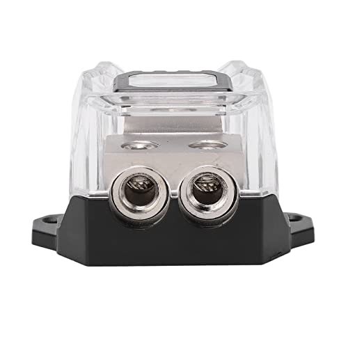 Stromverteilungs Splitter, Car Audio Splitter Amp Distribution Verbindungsblock Qiilu Ground Distribution Block 0GA in 4GA Out Audioverstärker-Modifikation für Automobile Boote von Qiilu
