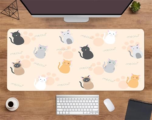 Gaming Mauspad 1500x800x2mm - XXL Mousepad - rutschfeste Gummiunterseite - Tastatur Tischunterlage Large Size - Verbessert Präzision und Geschwindigkeit - Cartoon-Katze Gaming Mauspad 1500x800x2mm - XXL Mousepad - rutschfeste Gummiunterseite - Tastatur Tischunterlage Large Size - Verbessert Präzision und Geschwindigkeit - Cartoon-Katze von Qijinn