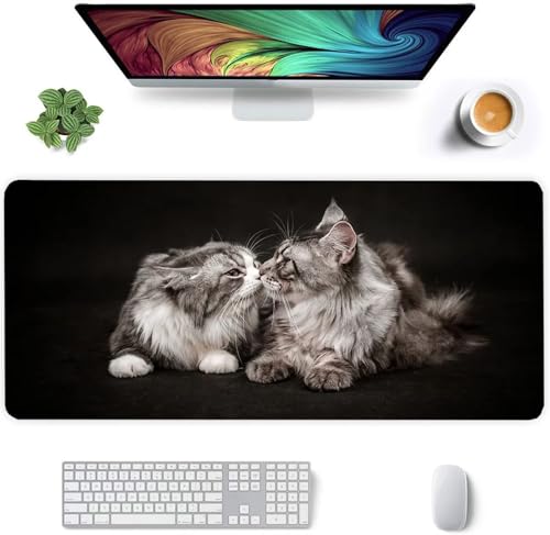 Gaming Mauspad 1600x800x2mm - XXL Mousepad - rutschfeste Gummiunterseite - Tastatur Tischunterlage Large Size - Verbessert Präzision und Geschwindigkeit - Küssende Katze Gaming Mauspad 1600x800x2mm - XXL Mousepad - rutschfeste Gummiunterseite - Tastatur Tischunterlage Large Size - Verbessert Präzision und Geschwindigkeit - Küssende Katze von Qijinn