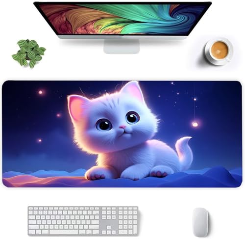 Gaming Mauspad 1600x800x2mm - XXL Mousepad - rutschfeste Gummiunterseite - Tastatur Tischunterlage Large Size - Verbessert Präzision und Geschwindigkeit - Süße Katze Gaming Mauspad 1600x800x2mm - XXL Mousepad - rutschfeste Gummiunterseite - Tastatur Tischunterlage Large Size - Verbessert Präzision und Geschwindigkeit - Süße Katze von Qijinn