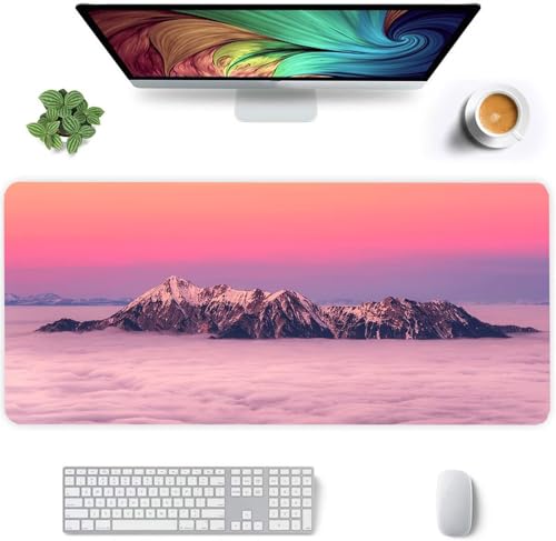 Gaming Mauspad 1600x800x3mm - XXL Mousepad - rutschfeste Gummiunterseite - Tastatur Tischunterlage Large Size - Verbessert Präzision und Geschwindigkeit - Rosa Landschaft Berg Gaming Mauspad 1600x800x3mm - XXL Mousepad - rutschfeste Gummiunterseite - Tastatur Tischunterlage Large Size - Verbessert Präzision und Geschwindigkeit - Rosa Landschaft Berg von Qijinn