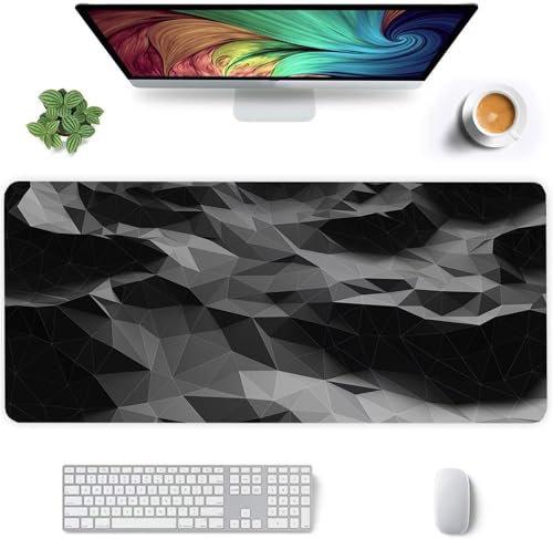 Gaming Mauspad 1600x800x3mm - XXL Mousepad - rutschfeste Gummiunterseite - Tastatur Tischunterlage Large Size - Verbessert Präzision und Geschwindigkeit - Schwarze Topographie Gaming Mauspad 1600x800x3mm - XXL Mousepad - rutschfeste Gummiunterseite - Tastatur Tischunterlage Large Size - Verbessert Präzision und Geschwindigkeit - Schwarze Topographie von Qijinn
