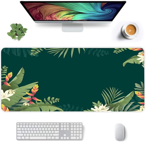 Gaming Mauspad 600x300x2mm - XXL Mousepad - rutschfeste Gummiunterseite - Tastatur Tischunterlage Large Size - Verbessert Präzision und Geschwindigkeit - Grüne Blattpflanzen Gaming Mauspad 600x300x2mm - XXL Mousepad - rutschfeste Gummiunterseite - Tastatur Tischunterlage Large Size - Verbessert Präzision und Geschwindigkeit - Grüne Blattpflanzen von Qijinn