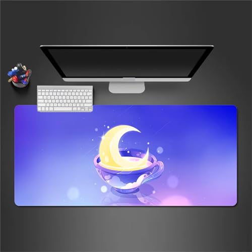 Gaming Mauspad 700x400x2mm - XXL Mousepad - rutschfeste Gummiunterseite - Tastatur Tischunterlage Large Size - Verbessert Präzision und Geschwindigkeit - Cartoon-Mond Gaming Mauspad 700x400x2mm - XXL Mousepad - rutschfeste Gummiunterseite - Tastatur Tischunterlage Large Size - Verbessert Präzision und Geschwindigkeit - Cartoon-Mond von Qijinn