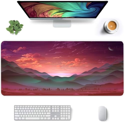 Gaming Mauspad 700x400x2mm - XXL Mousepad - rutschfeste Gummiunterseite - Tastatur Tischunterlage Large Size - Verbessert Präzision und Geschwindigkeit - Rosa Landschaft Gaming Mauspad 700x400x2mm - XXL Mousepad - rutschfeste Gummiunterseite - Tastatur Tischunterlage Large Size - Verbessert Präzision und Geschwindigkeit - Rosa Landschaft von Qijinn
