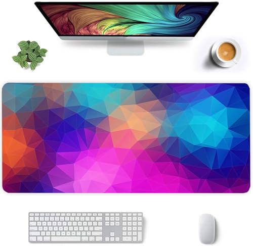 Gaming Mauspad 800x300x2mm - XXL Mousepad - rutschfeste Gummiunterseite - Tastatur Tischunterlage Large Size - Verbessert Präzision und Geschwindigkeit - Bunte Geometrie Gaming Mauspad 800x300x2mm - XXL Mousepad - rutschfeste Gummiunterseite - Tastatur Tischunterlage Large Size - Verbessert Präzision und Geschwindigkeit - Bunte Geometrie von Qijinn