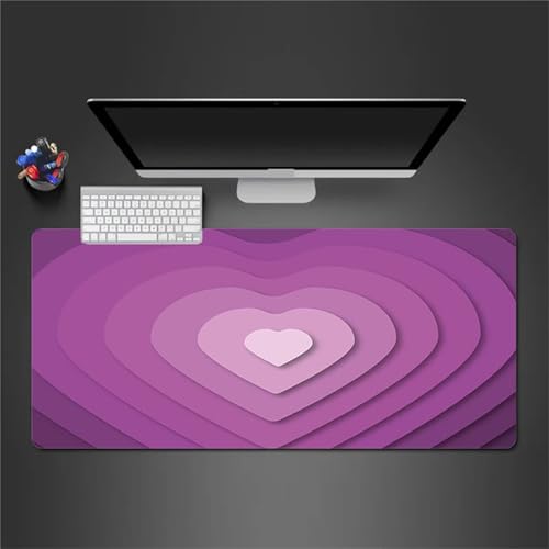 Mauspad XXL Gaming Lila Liebesherz,800x400mm Große Mouse Pad,2mm Dicke,Glatte Oberfläche,Mousepad mit vernähten Rändern,Anti-Rutsch Mauspad für PC, Heimbüro, Laptop Mauspad XXL Gaming Lila Liebesherz,800x400mm Große Mouse Pad,2mm Dicke,Glatte Oberfläche,Mousepad mit vernähten Rändern,Anti-Rutsch Mauspad für PC, Heimbüro, Laptop von Qijinn