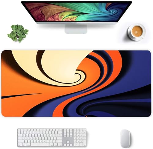 Mauspad XXL Gaming Orange Blau,600x300mm Große Mouse Pad,2mm Dicke,Glatte Oberfläche,Mousepad mit vernähten Rändern,Anti-Rutsch Mauspad für PC, Heimbüro, Laptop Mauspad XXL Gaming Orange Blau,600x300mm Große Mouse Pad,2mm Dicke,Glatte Oberfläche,Mousepad mit vernähten Rändern,Anti-Rutsch Mauspad für PC, Heimbüro, Laptop von Qijinn