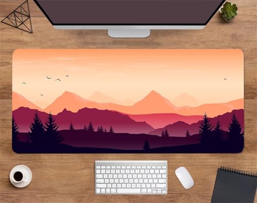 Mauspad XXL Gaming Orange Landschaft,700x300mm Große Mouse Pad,2mm Dicke,Glatte Oberfläche,Mousepad mit vernähten Rändern,Anti-Rutsch Mauspad für PC, Heimbüro, Laptop Mauspad XXL Gaming Orange Landschaft,700x300mm Große Mouse Pad,2mm Dicke,Glatte Oberfläche,Mousepad mit vernähten Rändern,Anti-Rutsch Mauspad für PC, Heimbüro, Laptop von Qijinn