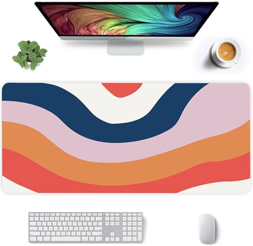 Mauspad XXL Gaming Orange Rosa Blau,700x300mm Große Mouse Pad,3mm Dicke,Glatte Oberfläche,Mousepad mit vernähten Rändern,Anti-Rutsch Mauspad für PC, Heimbüro, Laptop Mauspad XXL Gaming Orange Rosa Blau,700x300mm Große Mouse Pad,3mm Dicke,Glatte Oberfläche,Mousepad mit vernähten Rändern,Anti-Rutsch Mauspad für PC, Heimbüro, Laptop von Qijinn